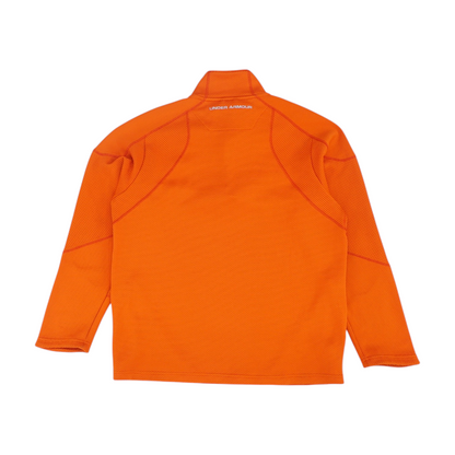 Orange Solid 1/4 Zip Pullover