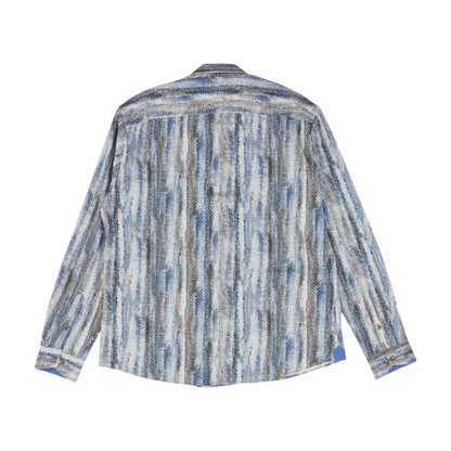Blue Print Long Sleeve Button Down