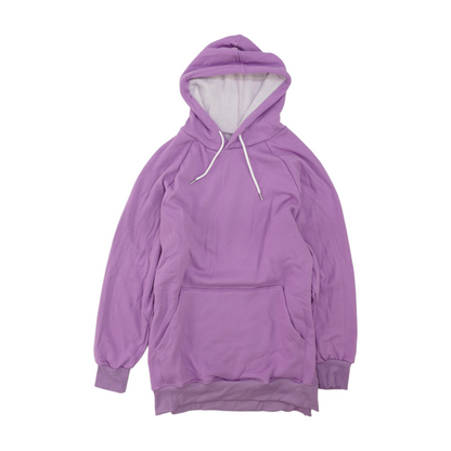 Purple Solid Hoodie Pullover