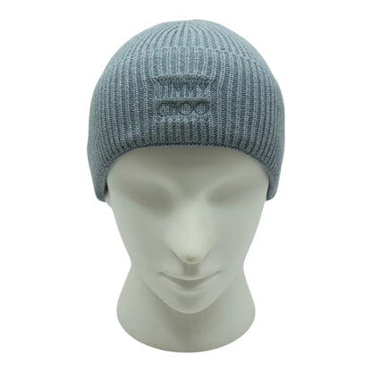 Ribbed-Knit Wool Beanie in Grey