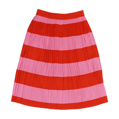 Red Striped Midi Skirt