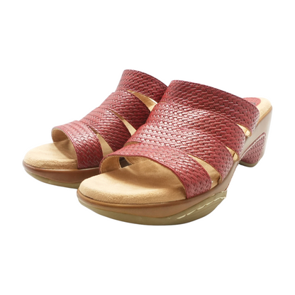 Red Wedged Sandals
