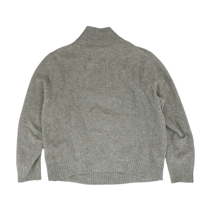 Brown Solid 1/4 Zip Sweater