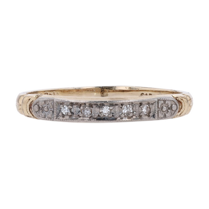 14K Two-Tone Gold Diamond Band Ring