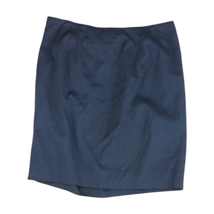 Navy Solid Midi Skirt