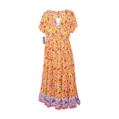 Yellow Plus Floral Maxi Dress