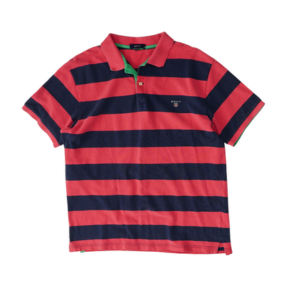 Pink Striped Short Sleeve Polo