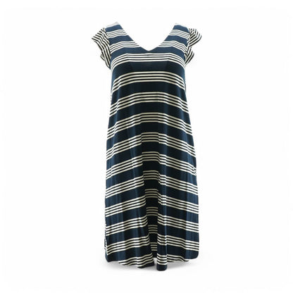 Navy Striped Midi Dress