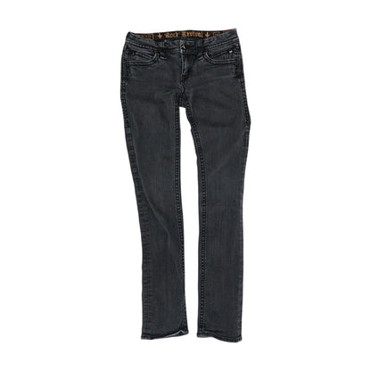 Black Low Rise Slim Leg Jeans