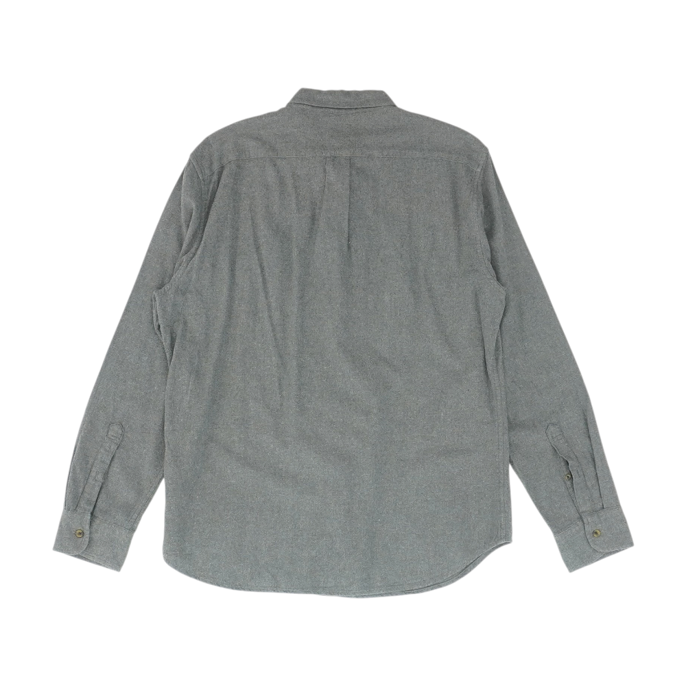 Gray Solid Flannel Button Down