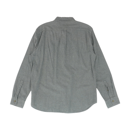 Gray Solid Flannel Button Down