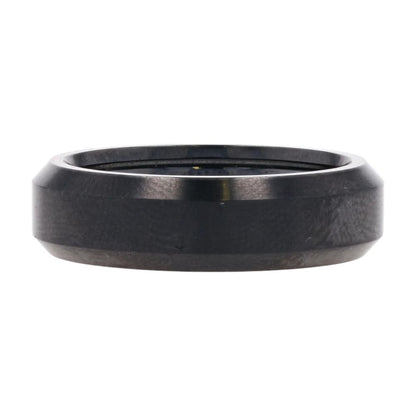 Black Titanium Beveled Wedding Band