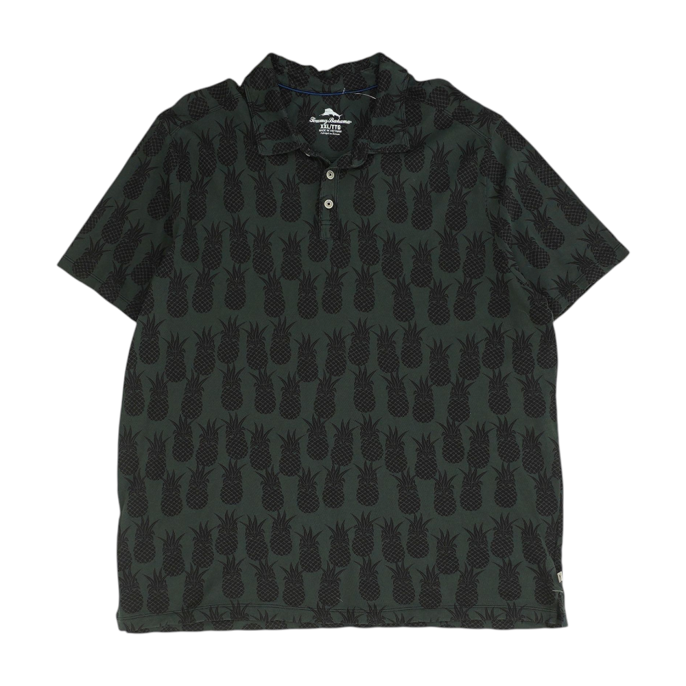 Tommy Bahama Gray Print Short Sleeve Polo – Image 1