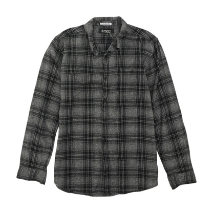 Gray Plaid Flannel Button Down