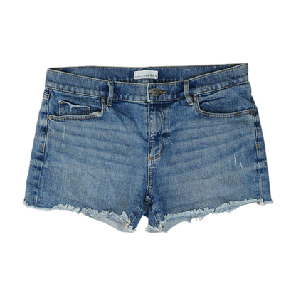 Blue Solid Denim Shorts