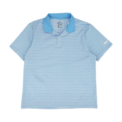 Blue Striped Short Sleeve Polo