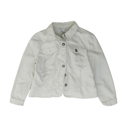 Tan Solid Denim Jacket