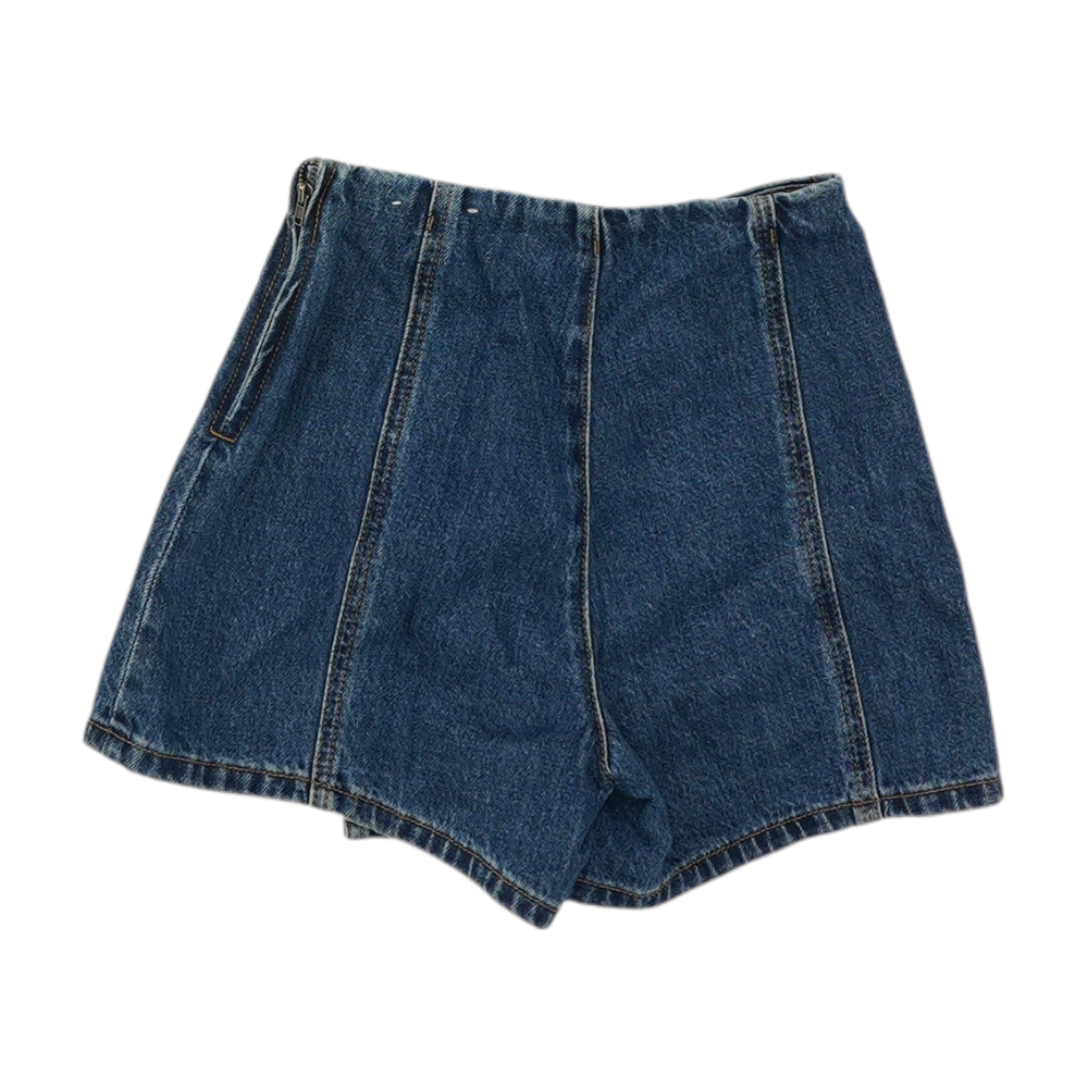 Stradivarius Blue Solid Denim Shorts – Image 2