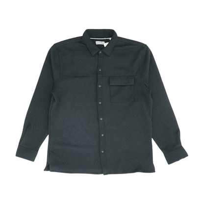 Black Solid Long Sleeve Button Down