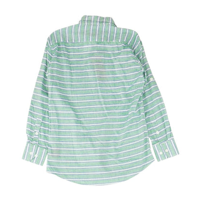 Green Striped Long Sleeve Button Down