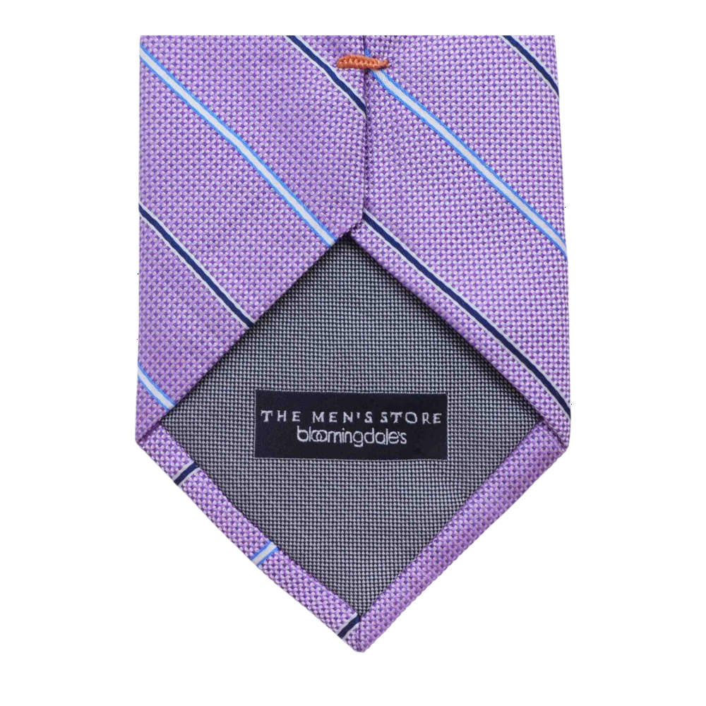Bloomindale's: The Men's Store Purple Striped Neck Tie – Image 2