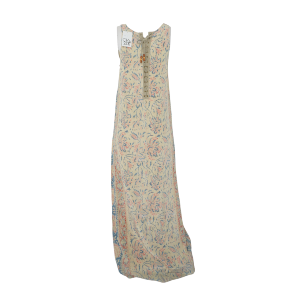 Beige Floral Maxi Dress
