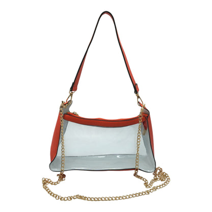 Orange Transparent Stadium Handbag