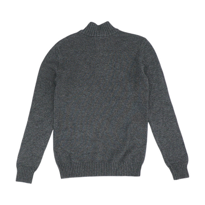 Black Solid 1/4 Zip Sweater