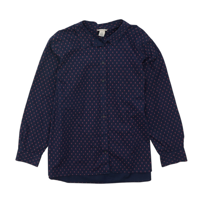 Navy Graphic Button Down