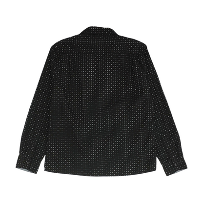 Black Geometric Long Sleeve Button Down