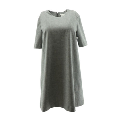 Gray Solid Midi Dress