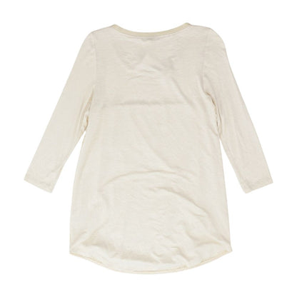 Ivory Solid 3/4 Sleeve Blouse