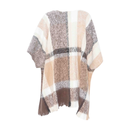 Brown Plaid Cardigan Sweater