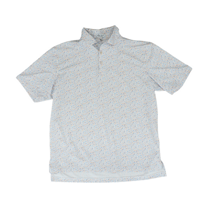White Graphic Short Sleeve Polo