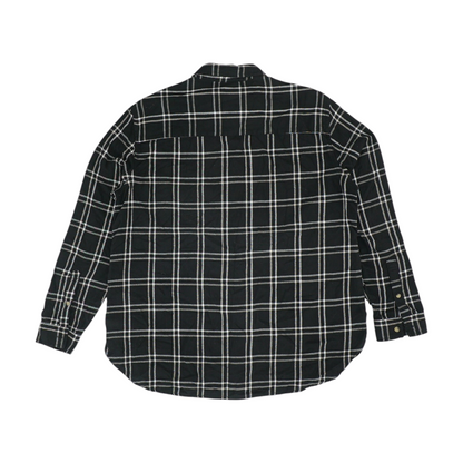 Black Check Flannel Button Down
