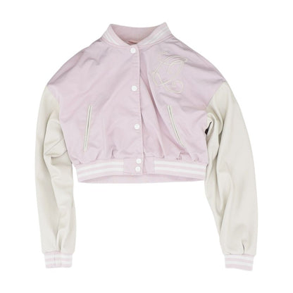 Pink Color Block Varsity Jacket