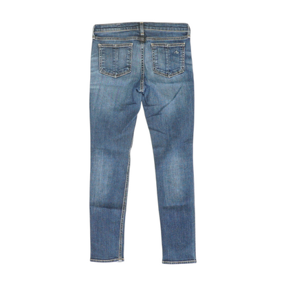 Blue Solid Denim Capris