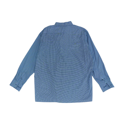 Navy Abstract Long Sleeve Button Down
