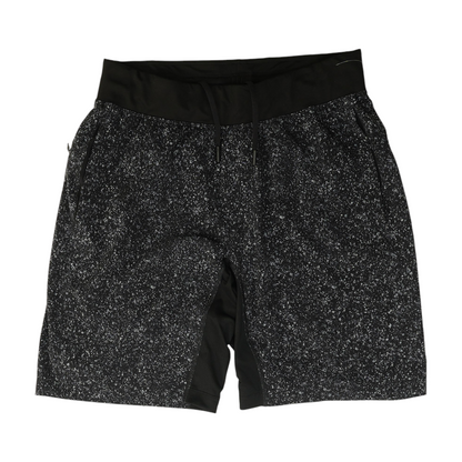 Black Abstract Active Shorts
