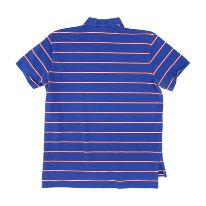 Blue Striped Short Sleeve Polo