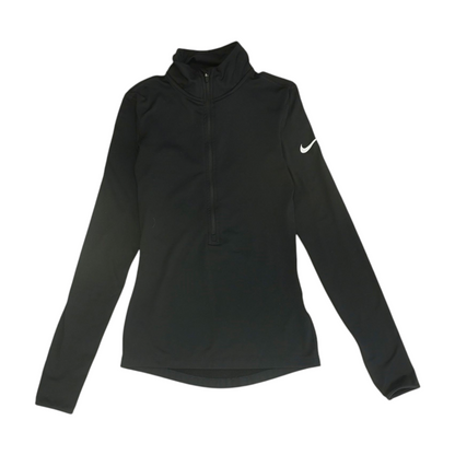 Black Solid 1/4 Zip Pullover