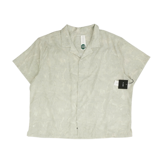 Green Abstract Short Sleeve Button Down