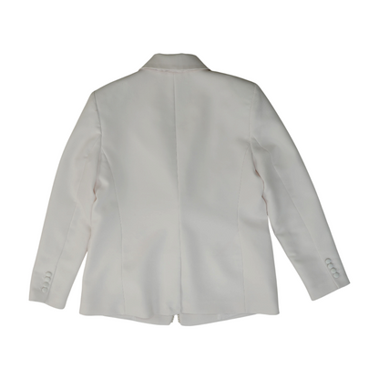 White Solid Blazer