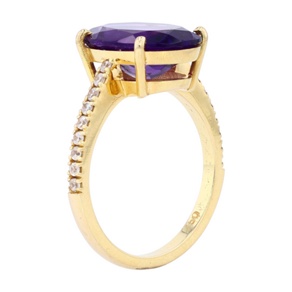 5 7/8 ctw 18K Yellow Gold Amethyst Fashion Ring