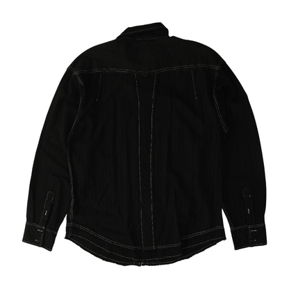 Black Striped Long Sleeve Button Down