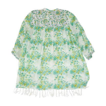 Green Floral 3/4 Sleeve Blouse