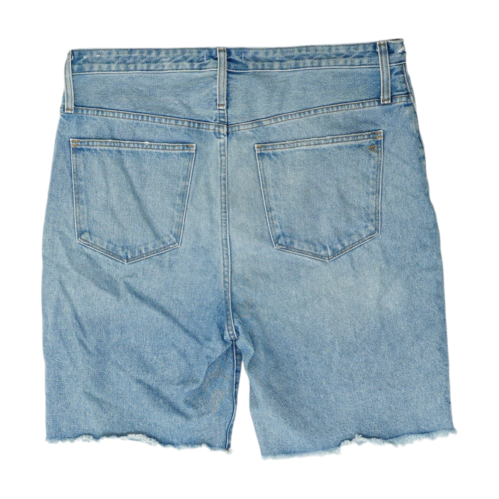 Blue Solid Denim Shorts