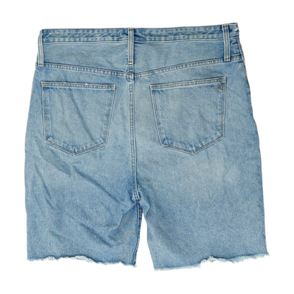 Blue Solid Denim Shorts