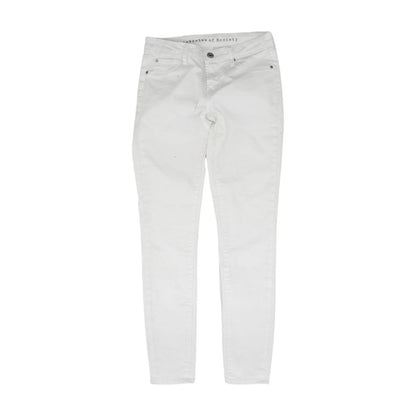 White Solid Low Rise Skinny Leg Jeans