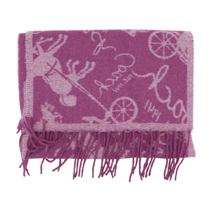 Purple Graphic Wool Scarf